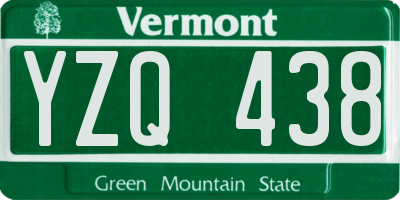 VT license plate YZQ438
