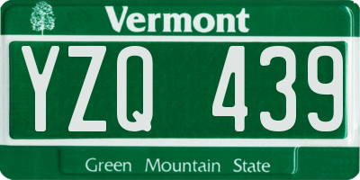 VT license plate YZQ439