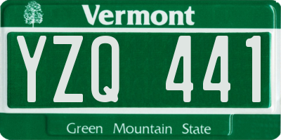 VT license plate YZQ441