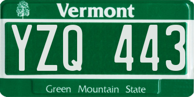 VT license plate YZQ443