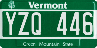 VT license plate YZQ446