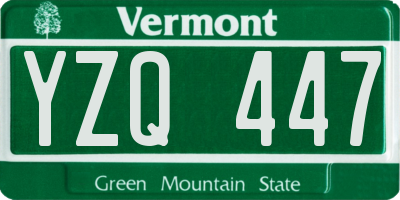 VT license plate YZQ447