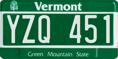 VT license plate YZQ451