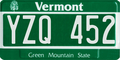 VT license plate YZQ452