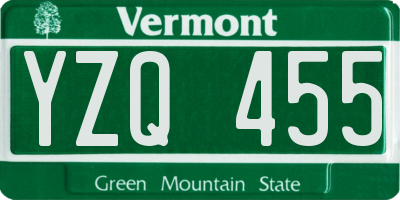 VT license plate YZQ455
