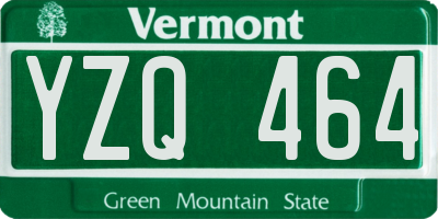 VT license plate YZQ464