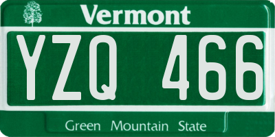 VT license plate YZQ466