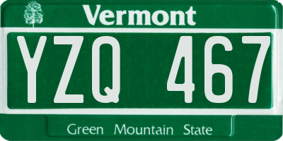 VT license plate YZQ467