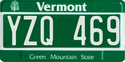 VT license plate YZQ469