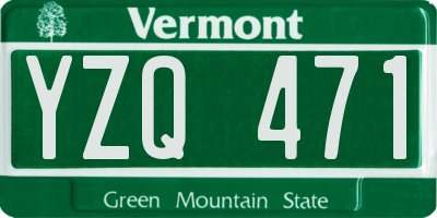 VT license plate YZQ471