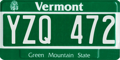 VT license plate YZQ472