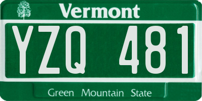 VT license plate YZQ481