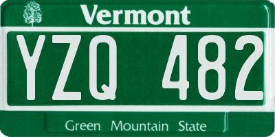VT license plate YZQ482
