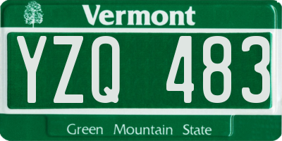 VT license plate YZQ483