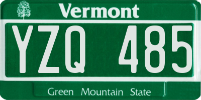 VT license plate YZQ485