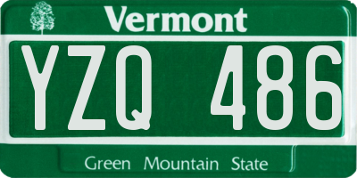 VT license plate YZQ486