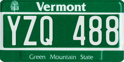 VT license plate YZQ488