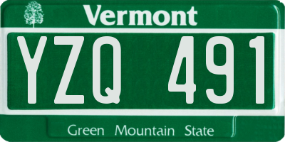 VT license plate YZQ491
