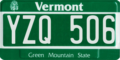 VT license plate YZQ506