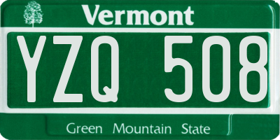 VT license plate YZQ508