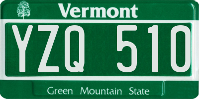 VT license plate YZQ510