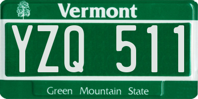 VT license plate YZQ511