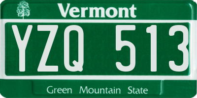 VT license plate YZQ513