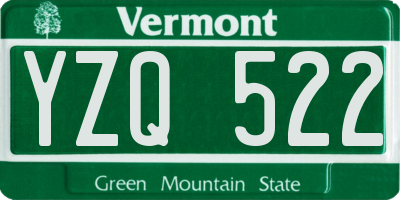 VT license plate YZQ522