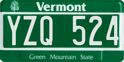 VT license plate YZQ524