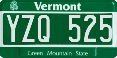 VT license plate YZQ525