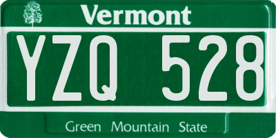 VT license plate YZQ528