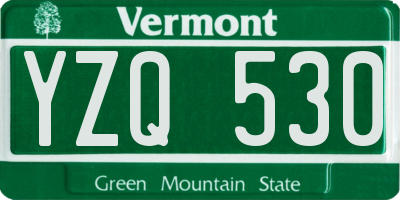 VT license plate YZQ530