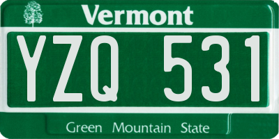 VT license plate YZQ531