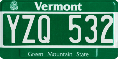 VT license plate YZQ532