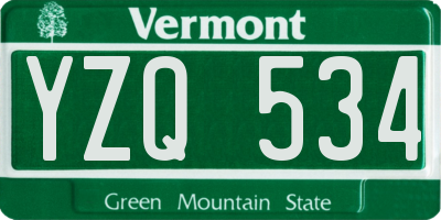 VT license plate YZQ534