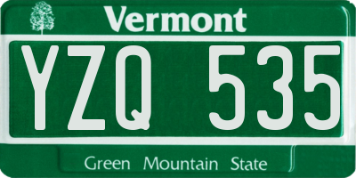 VT license plate YZQ535