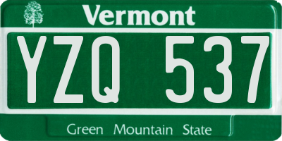 VT license plate YZQ537