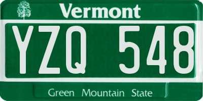 VT license plate YZQ548