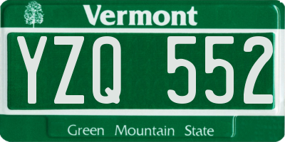 VT license plate YZQ552