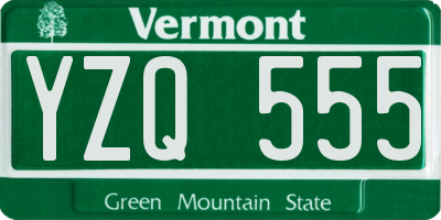 VT license plate YZQ555