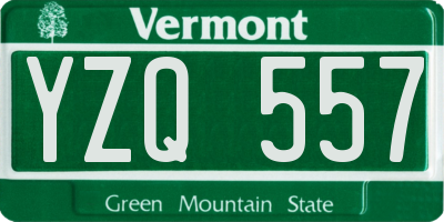 VT license plate YZQ557