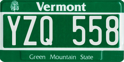VT license plate YZQ558