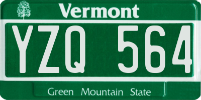 VT license plate YZQ564