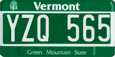 VT license plate YZQ565