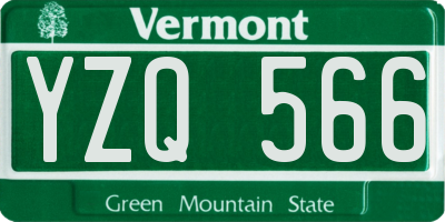 VT license plate YZQ566