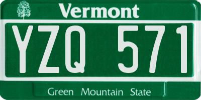 VT license plate YZQ571