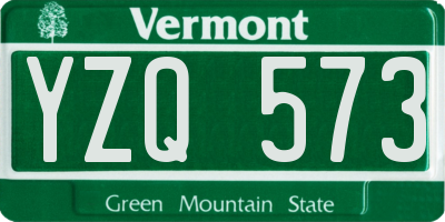 VT license plate YZQ573