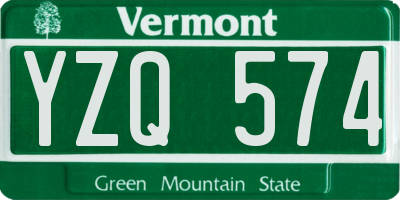 VT license plate YZQ574