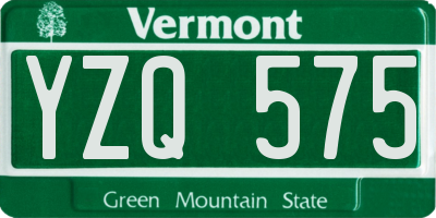 VT license plate YZQ575