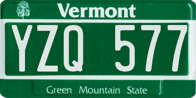 VT license plate YZQ577